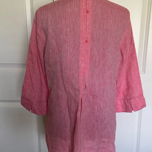 CHICO’S Size 0 Linen tunic.  So cool and breezy. tangerine color.  EUC - Picture 4 of 7